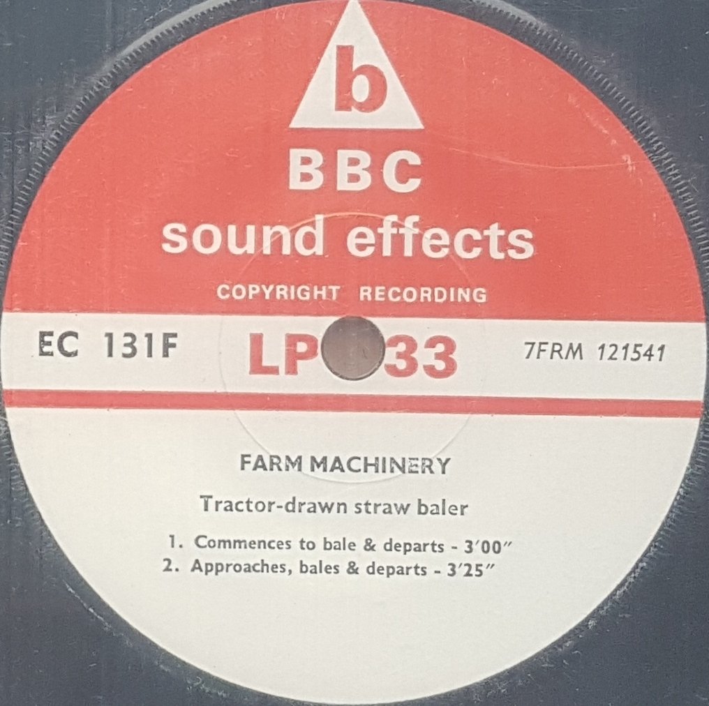 EC 131F Farm machinery Not registered from the BBC records and Tapes library Label